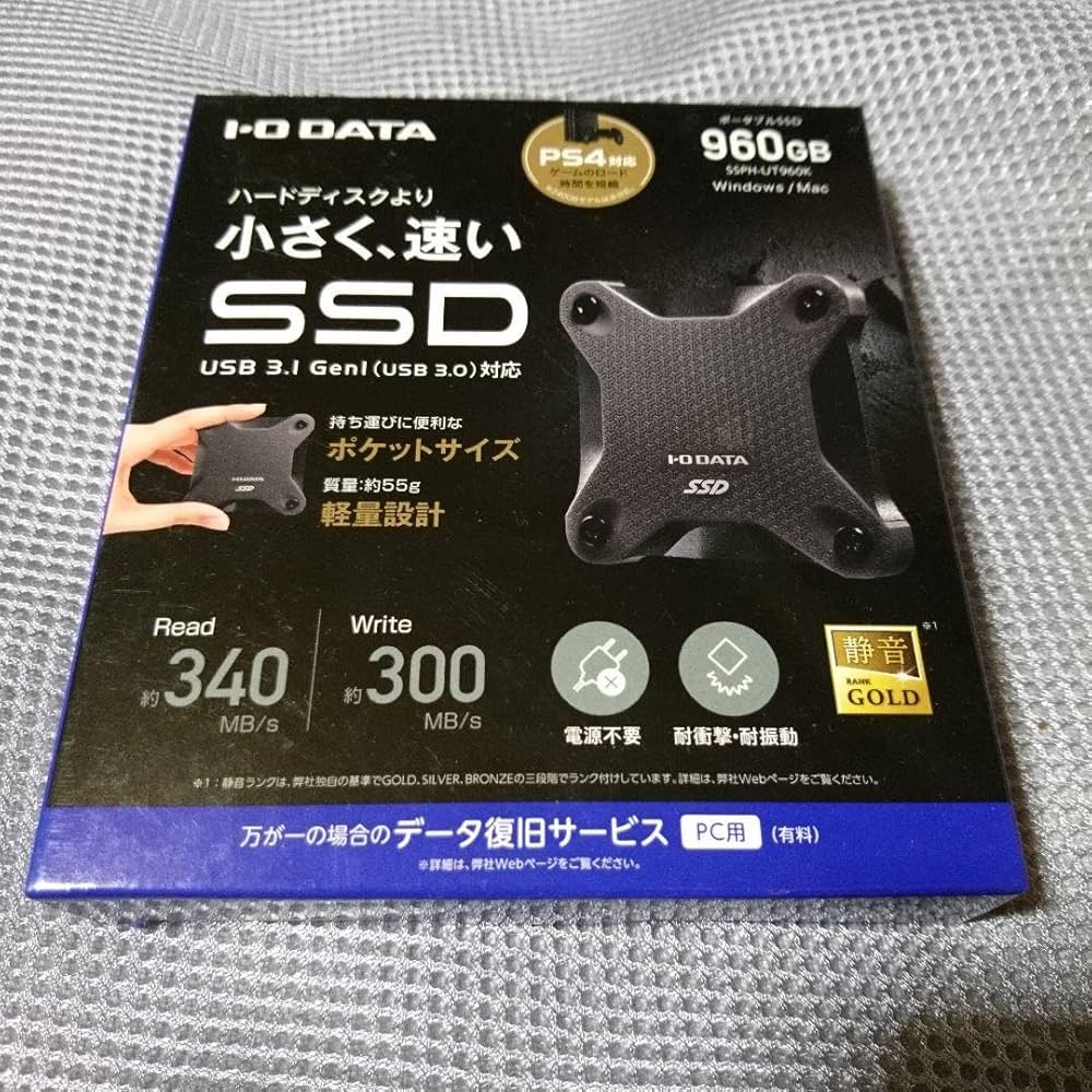I-O DATA ポータブルSSD 960GB SSPH-UT960K/E Amazon.co.jp: I-O DATA Portable Solid State Drive, Compact